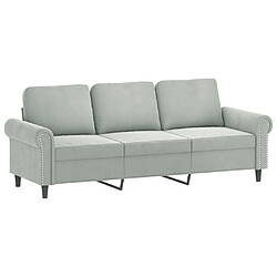 Acheter Maison Chic Canapé 3 places avec oreillers,Sofa de Salon,Canapé droit gris clair 180 cm velours -GKD883071