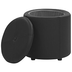 Acheter Beliani Pouf MARYLAND Noir Cuir PU