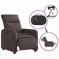 Maison Chic Fauteuil Relax pour salon, Fauteuil inclinable électrique Marron foncé Tissu -GKD36877 pas cher