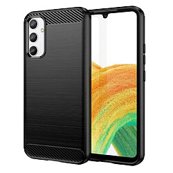 Htdmobiles Coque pour Samsung Galaxy A34 5G - housse etui silicone gel carbone + film ecran - NOIR