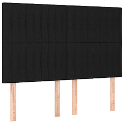 vidaXL Têtes de lit 4 pcs Noir 72x5x78/88 cm Tissu