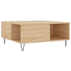 Maison Chic Table basse,Table Console Table d'appoint, Table pour salon chêne sonoma 80x80x36,5 cm bois d'ingénierie -MN84457