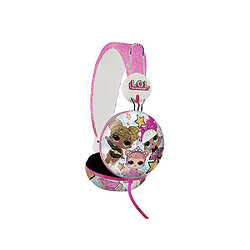 L.O.L. SURPRISE! LOL Surprise Casque Audio pour Enfant Stéréo Dome Filaire Compact avec Arceau Réglable Blanc / Rose