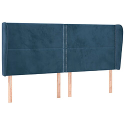 Maison Chic Tête de lit scandinave avec oreilles,meuble de chambre Bleu foncé 203x23x118/128 cm Velours -MN89336