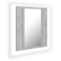 vidaXL Armoire de salle de bain à miroir LED Gris béton Acrylique