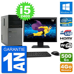 PC Dell 3010 MT Ecran 19" i5-2400 RAM 4Go Disque Dur 500Go HDMI Windows 10 Wifi - Occasion