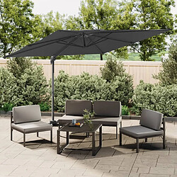 vidaXL Parasol cantilever à double toit Anthracite 300x300 cm