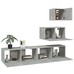 Avis vidaXL Ensemble de meubles TV 4 pcs Gris béton Bois d'ingénierie