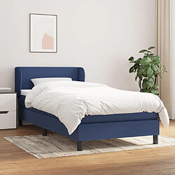 Maison Chic Lit adulte- Lit + matelas,Sommier à lattes de lit avec matelas Bleu 90x190 cm Tissu -GKD77218