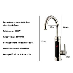 Justgreenbox Robinet chaud instantané sans réservoir de cuisine d'affichage de la température de l'eau électrique 3000W - 32670783822-tp-3