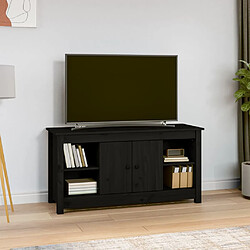 vidaXL Meuble TV Noir 103x36,5x52 cm Bois de pin massif