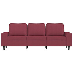 Avis vidaXL Canapé à 3 places avec repose-pieds Rouge bordeaux 180 cm Tissu