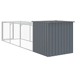 Acheter vidaXL Poulailler avec cour anthracite 110x405x110 cm acier galvanisé