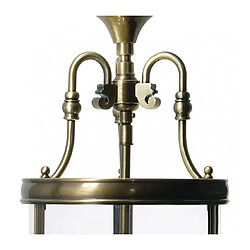 Luminaire Center Suspension Lambeth laiton antique et verre 3 ampoules