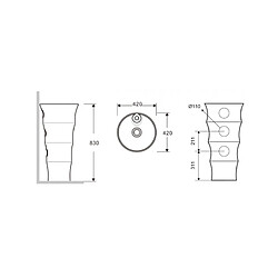 Avis Karag Lavabo totem rond à 1 trou ELYSEE 83x42x42 cm en céramique