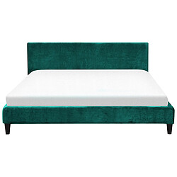 Acheter Beliani Lit double en velours vert foncé 180x200 cm FITOU