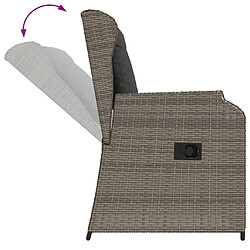 Acheter vidaXL Salon de jardin 5 pcs avec coussins Gris Résine tressée