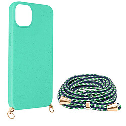 Avizar Coque cordon pour iPhone 15 Plus Silicone Recyclable Classic Case Bio Turquoise