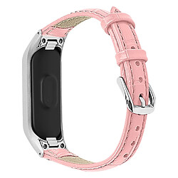 Bracelet en PU crocodile avec cadre rose pour votre Samsung Galaxy Fit-e/SM-R375