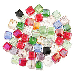 Perles de verre carré en cristal de verre 50pcs 6mm pour bijoux diy faisant la couleur du mélange