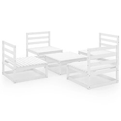 Maison Chic Ensemble de salle à manger de jardin 5 pcs,Table et chaises d'extérieur Blanc Bois de pin massif -GKD486351