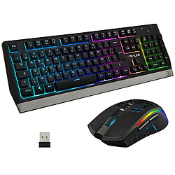 Clavier et souris sans fil The G-Lab WIRELESS GAMING Noir Espagnol Qwerty