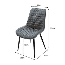 ML-Design Lot de 6 Chaises de Salle à Manger, Anthracite, Assise en Simili avec Pieds Métalliques Noirs pas cher