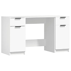 Maison Chic Bureau avec armoire latérale de rangement,Table de travail,Table d'étude Blanc Bois d'ingénierie -GKD46990