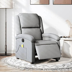 Maison Chic Fauteuil Relax pour salon, Fauteuil de massage inclinable électrique gris clair tissu -GKD22405