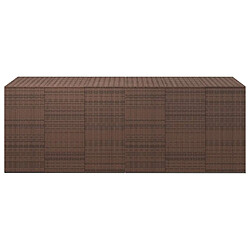 vidaXL Boîte à coussins jardin Résine tressée 291x100,5x104 cm Marron