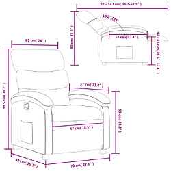 vidaXL Fauteuil inclinable Crème Similicuir pas cher