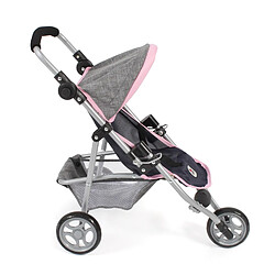 Bayer Chic 2000 Petite poussette de jogging LOLA pour poupées gris bleu foncé