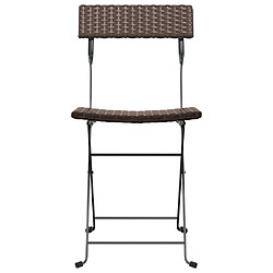 Acheter Maison Chic Lot de 6 Chaises de bistrot pliantes Marron Résine tressée et acier -GKD57329