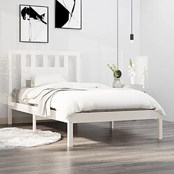 vidaXL Cadre de lit sans matelas blanc bois massif 90x200 cm