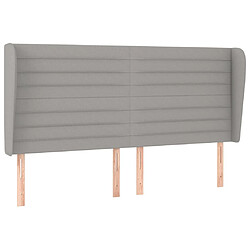 Maison Chic Tête de lit scandinave avec oreilles,meuble de chambre Gris clair 163x23x118/128 cm Tissu -MN80189