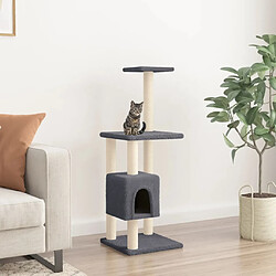 Arbre à chat avec griffoirs,niche pour chat en sisal gris foncé 104 cm -MN11185