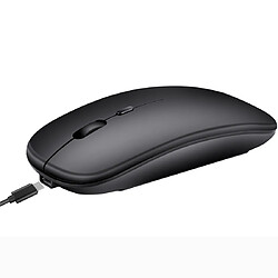 Wewoo Souris sans fil HXSJ M90 2.4GHz Ultrathin Mute PC Bluetooth rechargeable double mode Noir