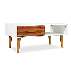 vidaXL Table basse Bois d'acacia massif 90x50x40 cm