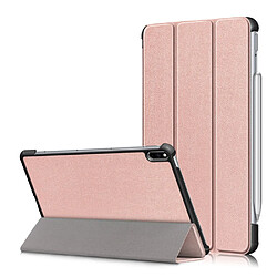 Etui en PU Flexible-Angle avec support tri-pliure or rose pour votre Huawei MatePad Pro 10.8 (2021)/(2019)