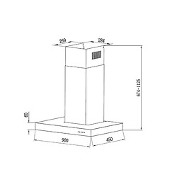 Acheter Hotte décorative ROSIERES RTS900X - L 90 cm - Inox - 66 dB - 4 vitesses - Classse A - Eclairage LED