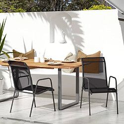 vidaXL Chaises de jardin lot de 2 Acier et textilène Noir