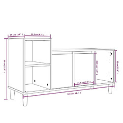 vidaXL Meuble TV Chêne fumé 100x35x55 cm Bois d'ingénierie pas cher