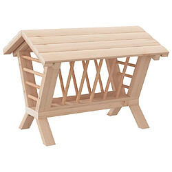 vidaXL Mangeoire à foin pour lapins 44x33x33 cm bois massif de sapin