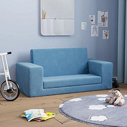 Maison Chic Canapé-lit convertible 2 places, Clic-Clac pour enfants bleu peluche douce -GKD78007