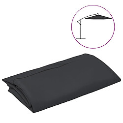 vidaXL Tissu de remplacement pour parasol déporté noir 300 cm