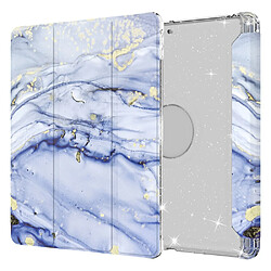 Etui en PU trois volets avec support transparent motif marbré/bleu pour votre Apple iPad 10.2 (2020)(2019)