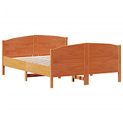 Vidaxl Cadre de lit avec tête de lit cire marron 120x190cm bois de pin