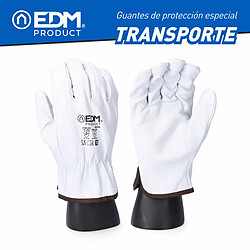 Gants de travail EDM Transport Blanc Peau de vache - 7