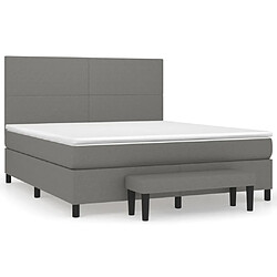 Maison Chic Lit Adulte - Lit simple Lit à sommier tapissier avec matelas moelleux - Meuble de Chambre - Gris foncé 180x200cm Tissu -MN26988