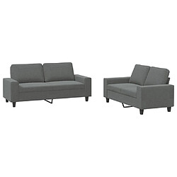 Maison Chic Ensemble de canapés 2 pcs, Canapé droit Sofa pour Salon gris foncé tissu -GKD757978